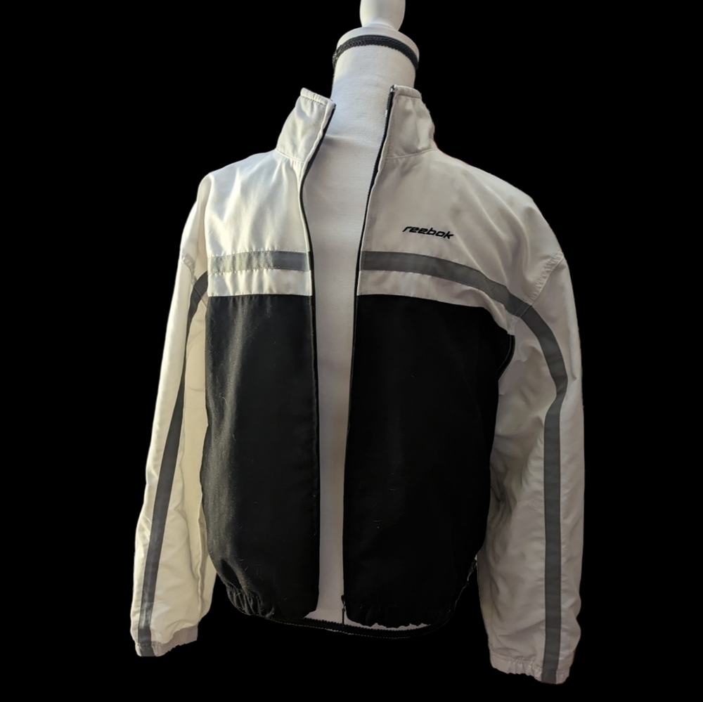 Reebok Black and White 2 pocket zipper jacket - Picture 1 of 3